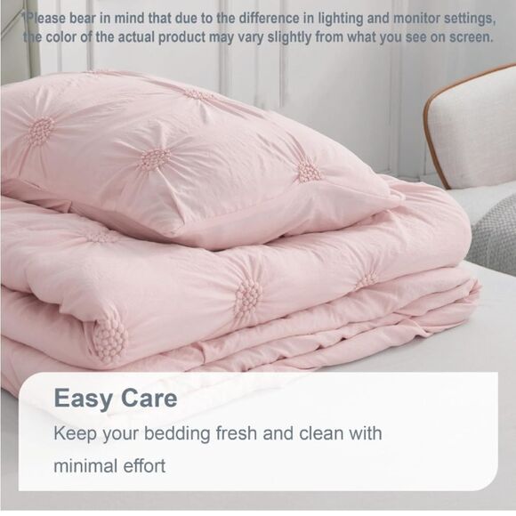 💯🔥Swift Home King Cal/King Baby Pink Rose Blush 3-Piece Down Alternative Comfo - Picture 6 of 10